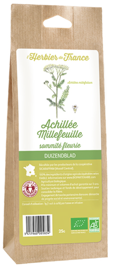 Sommités fleuries d'achillée millefeuille bio